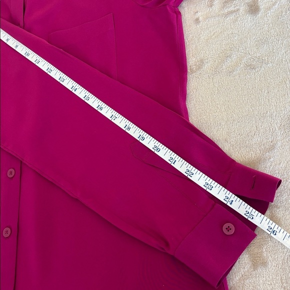 Diane Von Furstenberg Prita Silk Button Down Dress Fuschia Pink Size 6 - Picture 11 of 13